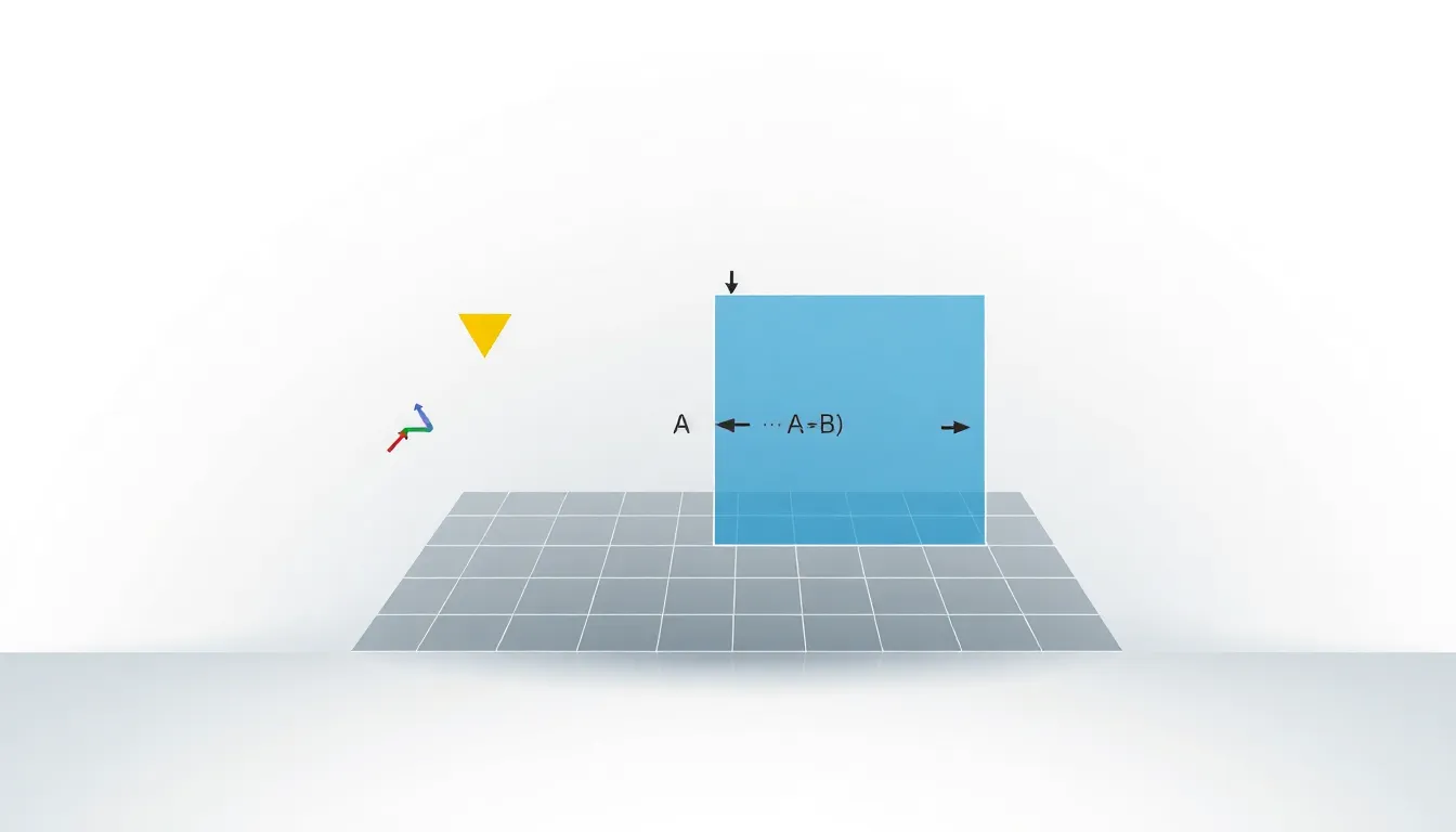 illustration of vector cross product in 3D space.
